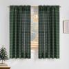 imageNICETOWN Linen Plaid Curtains 96 inches Long Grid Pattern Light Filtering Privacy Shade for Living Room Bedroom Farmhouse Rod Pocket Back Tab Semi Sheer Curtains 1 Pair Linen 52W x 96LDiagonal Check  Christmas Green