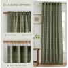 imageNICETOWN Linen Plaid Curtains 96 inches Long Grid Pattern Light Filtering Privacy Shade for Living Room Bedroom Farmhouse Rod Pocket Back Tab Semi Sheer Curtains 1 Pair Linen 52W x 96LDiagonal Check  Moss Green