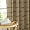 imageNICETOWN Linen Plaid Curtains 96 inches Long Grid Pattern Light Filtering Privacy Shade for Living Room Bedroom Farmhouse Rod Pocket Back Tab Semi Sheer Curtains 1 Pair Linen 52W x 96LGrid Pattern  Linen