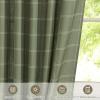 imageNICETOWN Linen Plaid Curtains 96 inches Long Grid Pattern Light Filtering Privacy Shade for Living Room Bedroom Farmhouse Rod Pocket Back Tab Semi Sheer Curtains 1 Pair Linen 52W x 96LDiagonal Check  Moss Green