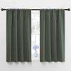 imageNICETOWN Bedroom Curtains Blackout Draperies  All Season Thermal Insulated Solid Rod Pocket Top Blackout CurtainsDrapes for Kids Room Dark Mallard 1 Pair 42 x 45 Inch