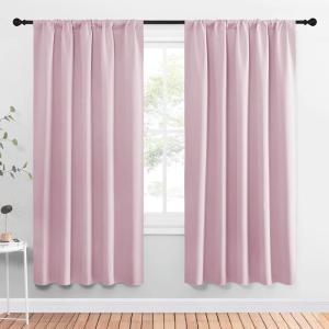 imageNICETOWN Blackout Curtains for Girls Room  Nursery Essential Thermal Insulated Solid Rod Pocket Top Blackout Drapes Lavender Pink 1 Pair 52 x 72 Inch