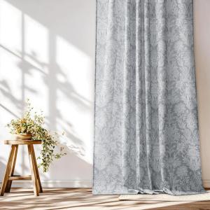 imageNICETOWN Linen Plaid Curtains 96 inches Long Grid Pattern Light Filtering Privacy Shade for Living Room Bedroom Farmhouse Rod Pocket Back Tab Semi Sheer Curtains 1 Pair Linen 52W x 96LBrown on Greyish White