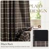imageNICETOWN Red Christmas Buffalo Plaid Gingham Cafe 100 Blackout Curtains 36 Inch Length Farmhouse Rustic Checkered Half Window Tier Curtain for Kitchen Bathroom 26quot W x 36quot L 2 PanelsPlaid  Brown  White
