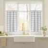 imageNICETOWN Red Christmas Buffalo Plaid Gingham Cafe 100 Blackout Curtains 36 Inch Length Farmhouse Rustic Checkered Half Window Tier Curtain for Kitchen Bathroom 26quot W x 36quot L 2 PanelsPlaid  White  White