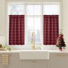 imageNICETOWN Red Christmas Buffalo Plaid Gingham Cafe 100 Blackout Curtains 36 Inch Length Farmhouse Rustic Checkered Half Window Tier Curtain for Kitchen Bathroom 26quot W x 36quot L 2 PanelsGrid Pattern  Red Christmas  White