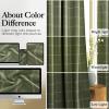 imageNICETOWN Red Christmas Buffalo Plaid Gingham Cafe 100 Blackout Curtains 36 Inch Length Farmhouse Rustic Checkered Half Window Tier Curtain for Kitchen Bathroom 26quot W x 36quot L 2 PanelsGrid Pattern  Olive Green  White