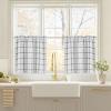 imageNICETOWN Red Christmas Buffalo Plaid Gingham Cafe 100 Blackout Curtains 36 Inch Length Farmhouse Rustic Checkered Half Window Tier Curtain for Kitchen Bathroom 26quot W x 36quot L 2 PanelsPlaid  White  White