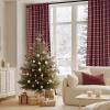 imageNICETOWN Red Christmas Buffalo Plaid Gingham Cafe 100 Blackout Curtains 36 Inch Length Farmhouse Rustic Checkered Half Window Tier Curtain for Kitchen Bathroom 26quot W x 36quot L 2 PanelsPlaid  Red Christmas  White