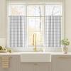 imageNICETOWN Red Christmas Buffalo Plaid Gingham Cafe 100 Blackout Curtains 36 Inch Length Farmhouse Rustic Checkered Half Window Tier Curtain for Kitchen Bathroom 26quot W x 36quot L 2 PanelsGrid Pattern  White  White