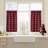 imageNICETOWN Red Christmas Buffalo Plaid Gingham Cafe 100 Blackout Curtains 36 Inch Length Farmhouse Rustic Checkered Half Window Tier Curtain for Kitchen Bathroom 26quot W x 36quot L 2 PanelsGrid Pattern  Red Christmas  White