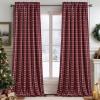 imageNICETOWN Red Christmas Buffalo Plaid Gingham Cafe 100 Blackout Curtains 36 Inch Length Farmhouse Rustic Checkered Half Window Tier Curtain for Kitchen Bathroom 26quot W x 36quot L 2 PanelsPlaid  Red Christmas  White