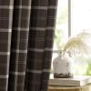 imageNICETOWN Red Christmas Buffalo Plaid Gingham Cafe 100 Blackout Curtains 36 Inch Length Farmhouse Rustic Checkered Half Window Tier Curtain for Kitchen Bathroom 26quot W x 36quot L 2 PanelsPlaid  Brown  White
