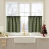 imageNICETOWN Red Christmas Buffalo Plaid Gingham Cafe 100 Blackout Curtains 36 Inch Length Farmhouse Rustic Checkered Half Window Tier Curtain for Kitchen Bathroom 26quot W x 36quot L 2 PanelsGrid Pattern  Olive Green  White