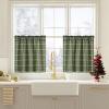 imageNICETOWN Red Christmas Buffalo Plaid Gingham Cafe 100 Blackout Curtains 36 Inch Length Farmhouse Rustic Checkered Half Window Tier Curtain for Kitchen Bathroom 26quot W x 36quot L 2 PanelsPlaid  Olive Green  White