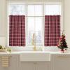 imageNICETOWN Red Christmas Buffalo Plaid Gingham Cafe 100 Blackout Curtains 36 Inch Length Farmhouse Rustic Checkered Half Window Tier Curtain for Kitchen Bathroom 26quot W x 36quot L 2 PanelsPlaid  Red Christmas  White