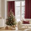 imageNICETOWN Red Christmas Buffalo Plaid Gingham Cafe 100 Blackout Curtains 36 Inch Length Farmhouse Rustic Checkered Half Window Tier Curtain for Kitchen Bathroom 26quot W x 36quot L 2 PanelsGrid Pattern  Red Christmas  White