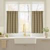imageNICETOWN Red Christmas Buffalo Plaid Gingham Cafe 100 Blackout Curtains 36 Inch Length Farmhouse Rustic Checkered Half Window Tier Curtain for Kitchen Bathroom 26quot W x 36quot L 2 PanelsGrid Pattern  Burlap  White