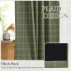 imageNICETOWN Red Christmas Buffalo Plaid Gingham Cafe 100 Blackout Curtains 36 Inch Length Farmhouse Rustic Checkered Half Window Tier Curtain for Kitchen Bathroom 26quot W x 36quot L 2 PanelsGrid Pattern  Olive Green  White