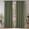 imageNICETOWN Red Christmas Buffalo Plaid Gingham Cafe 100 Blackout Curtains 36 Inch Length Farmhouse Rustic Checkered Half Window Tier Curtain for Kitchen Bathroom 26quot W x 36quot L 2 PanelsGrid Pattern  Olive Green  White
