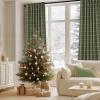 imageNICETOWN Red Christmas Buffalo Plaid Gingham Cafe 100 Blackout Curtains 36 Inch Length Farmhouse Rustic Checkered Half Window Tier Curtain for Kitchen Bathroom 26quot W x 36quot L 2 PanelsPlaid  Olive Green  White