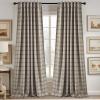 imageNICETOWN Red Christmas Buffalo Plaid Gingham Cafe 100 Blackout Curtains 36 Inch Length Farmhouse Rustic Checkered Half Window Tier Curtain for Kitchen Bathroom 26quot W x 36quot L 2 PanelsPlaid  Taupe  White