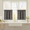 imageNICETOWN Red Christmas Buffalo Plaid Gingham Cafe 100 Blackout Curtains 36 Inch Length Farmhouse Rustic Checkered Half Window Tier Curtain for Kitchen Bathroom 26quot W x 36quot L 2 PanelsPlaid  Brown  White