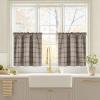 imageNICETOWN Red Christmas Buffalo Plaid Gingham Cafe 100 Blackout Curtains 36 Inch Length Farmhouse Rustic Checkered Half Window Tier Curtain for Kitchen Bathroom 26quot W x 36quot L 2 PanelsPlaid  Taupe  White