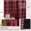 imageNICETOWN Red Christmas Buffalo Plaid Gingham Cafe 100 Blackout Curtains 36 Inch Length Farmhouse Rustic Checkered Half Window Tier Curtain for Kitchen Bathroom 26quot W x 36quot L 2 PanelsGrid Pattern  Red Christmas  White
