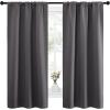 imageNICETOWN Grey Window Curtains for Bedroom  Home Decoration Thermal Insulated Rod Pocket Blackout Blinds ampamp Drapes for Small Windows Gray 2 Panels W34 x L63 Inch
