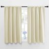 imageNICETOWN Blackout Curtains for Bedroom Home Decorations Thermal Insulated Solid Rod Pocket Blackout Drapes for Cafe Beige One Pair 42 x 45inch