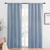 imageNICETOWN Blackout Curtains for Living Curtains Vintage Blue 1 Pair 34inch W x 84inch L Home Decorations Thermal Insulated Solid Pole Top Blackout Drapes for Living Room