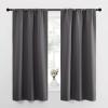imageNICETOWN Grey Window Curtains for Bedroom  Home Decoration Thermal Insulated Rod Pocket Blackout Blinds ampamp Drapes for Small Windows Gray 2 Panels W34 x L63 Inch