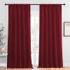 imageNICETOWN Living Room Curtains for Window  Energy Efficient ampamp Noise Reducing Thermal Insulated Rod Pocket Blackout DrapesDraperies for Living Room Burgundy Red 2 Panels W52 inches x L95 inches