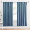 imageNICETOWN Window Curtains Blackout Drapes Smoky Blue 1 Pair 52 by 72Inch Thermal Insulated Solid Rod Pocket Blackout CurtainsDraperies for Living Room