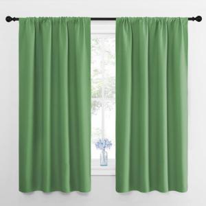 imageNICETOWN Blackout Curtains for Bedroom Blackout Curtain Panels Froest Green 1 Pair 42 by 45inch Window Treatment Energy Saving Thermal Insulated Solid Rod Pocket Blackout DrapesDraperies