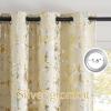 imageNICETOWN 100 Blackou Curtains for Living Room Bedroom Silver and Gold Patterned Marble Print Full Light Blocking Thermal Insulated Noise Reducing Grommet Modern Drapes W52xL96 2 Panels BeigeLight Beige
