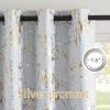imageNICETOWN 100 Blackou Curtains for Living Room Bedroom Silver and Gold Patterned Marble Print Full Light Blocking Thermal Insulated Noise Reducing Grommet Modern Drapes W52xL96 2 Panels BeigeGreyish White