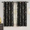 imageNICETOWN 100 Blackou Curtains for Living Room Bedroom Silver and Gold Patterned Marble Print Full Light Blocking Thermal Insulated Noise Reducing Grommet Modern Drapes W52xL96 2 Panels BeigeBlack