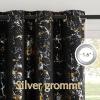 imageNICETOWN 100 Blackou Curtains for Living Room Bedroom Silver and Gold Patterned Marble Print Full Light Blocking Thermal Insulated Noise Reducing Grommet Modern Drapes W52xL96 2 Panels BeigeBlack