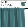 imageNICETOWN Bedroom Window Curtain Panels Sea Teal 2 Panels 62 in x 72 in W x L Window Treatment Thermal Insulated Rod Pocket Room Darkening CurtainsDrapes for Patio Door