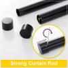 imageNICETOWN Black Adjustable Curtain Rod 1 Diameter Modern End Cap Style FinalsCylinder Finials Design Decorative Drapery Rod for Closet Cupboard Cafe Loft RV Curtains 2848quot Length Matt BlackMatt Black