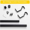 imageNICETOWN Black Adjustable Curtain Rod 1 Diameter Modern End Cap Style FinalsCylinder Finials Design Decorative Drapery Rod for Closet Cupboard Cafe Loft RV Curtains 2848quot Length Matt BlackMatt Black