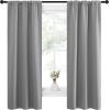 imageNICETOWN Kitchen Window Curtains 63 Long  Home Decoration Thermal Insulated Rod Pocket Blackout Blinds ampamp Drapes for Small Windows Silver Grey 2 Panels W34 x L63 Inch