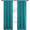 imageNICETOWN Peacock Blue Blackout Curtains Panels for Window Thermal Insulated Rod Pocket Blackout DrapesDraperies for Living Room 2 Panels W34 x L72 inches