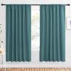 imageNICETOWN Bedroom Window Curtain Panels Sea Teal 2 Panels 62 in x 72 in W x L Window Treatment Thermal Insulated Rod Pocket Room Darkening CurtainsDrapes for Patio Door