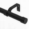 imageNICETOWN Black Adjustable Curtain Rod 1 Diameter Modern End Cap Style FinalsCylinder Finials Design Decorative Drapery Rod for Closet Cupboard Cafe Loft RV Curtains 2848quot Length Matt BlackMatt Black