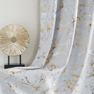imageNICETOWN 100 Blackou Curtains for Living Room Bedroom Silver and Gold Patterned Marble Print Full Light Blocking Thermal Insulated Noise Reducing Grommet Modern Drapes W52xL96 2 Panels BeigeGreyish White