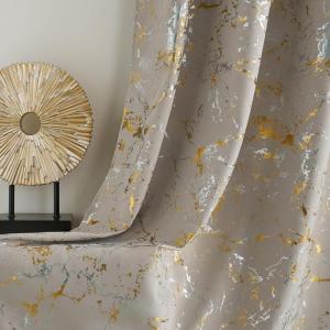 imageNICETOWN 100 Blackou Curtains for Living Room Bedroom Silver and Gold Patterned Marble Print Full Light Blocking Thermal Insulated Noise Reducing Grommet Modern Drapes W52xL96 2 Panels BeigeNatural