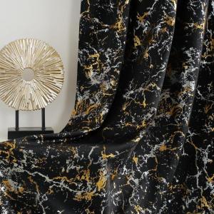 imageNICETOWN 100 Blackou Curtains for Living Room Bedroom Silver and Gold Patterned Marble Print Full Light Blocking Thermal Insulated Noise Reducing Grommet Modern Drapes W52xL96 2 Panels BeigeBlack